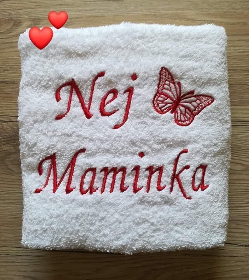 Ručník se jménem NEJ MAMINKA+MOTÝLEK