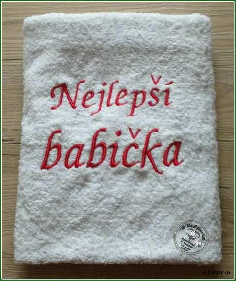 Osuška se jménem  NEJLEPŠÍ BABIČKA