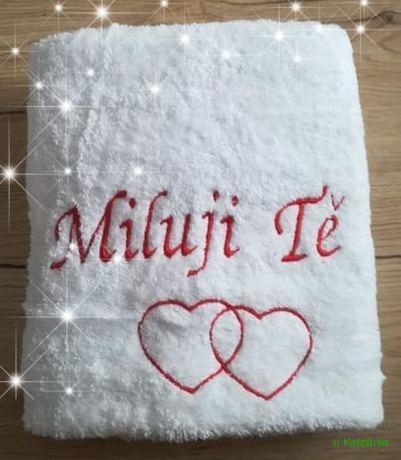 Osuška se jménem MILUJÍ TĚ