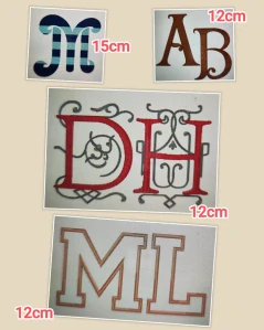 Vzorník výšivka PÍSMENA MONOGRAM 1