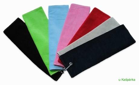 Golfový ručník s karabinou 40x50cm - TMAVĚ MODRÝ