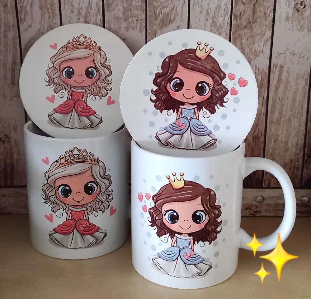 Hrníček a podtácek s potiskem OPIČKY