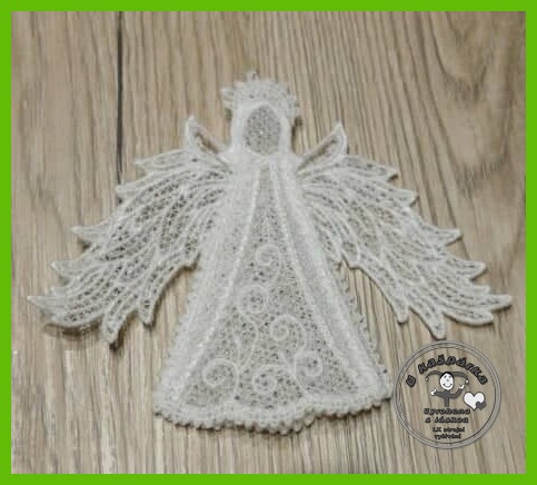 Vánoční ozdoba krajka - Anděl 3D