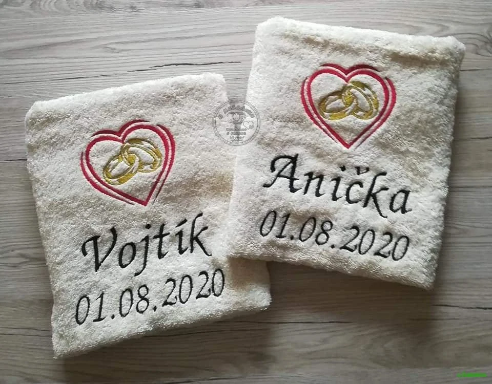 Župan s výšivkou SVATEBNÍ DEN + OSUŠKA